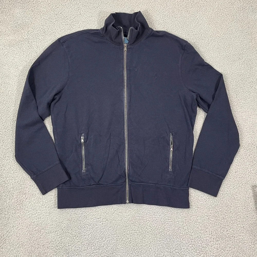 Polo Ralph Lauren Track Jacket Men XL Navy Mock Neck Full Zip